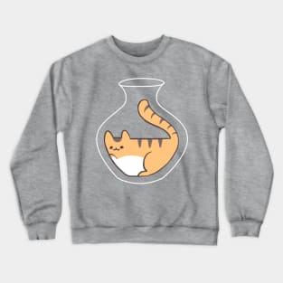 Transparent vase cat Crewneck Sweatshirt